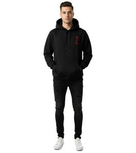 kuscheliger ON THAT ASS Zack Herren Hoody Kapuzen-Pullover Baumwoll-Sweater mit Kängurutasche Fleece gefüttert Hoodie Schwarz