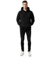kuscheliger ON THAT ASS Zack Herren Hoody Kapuzen-Pullover Baumwoll-Sweater mit Kängurutasche Fleece gefüttert Hoodie Schwarz
