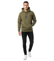 modischer ON THAT ASS Max Herren Hoody Kapuzen-Pullover Baumwoll-Sweater mit Kängurutasche Fleece gefüttert Hoodie Oliv-Grün