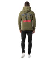 modischer ON THAT ASS Max Herren Hoody Kapuzen-Pullover Baumwoll-Sweater mit Kängurutasche Fleece gefüttert Hoodie Oliv-Grün