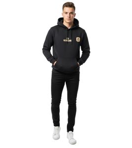 modischer ON THAT ASS Max Herren Hoody Kapuzen-Pullover Baumwoll-Sweater mit Kängurutasche Fleece gefüttert Hoodie Schwarz