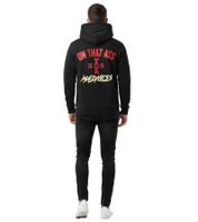 modischer ON THAT ASS Max Herren Hoody Kapuzen-Pullover Baumwoll-Sweater mit Kängurutasche Fleece gefüttert Hoodie Schwarz