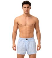 Lot de 9 boxers homme TRUE style classique, en coton durable, référence 8975684, rayures/carreaux bleus et blancs