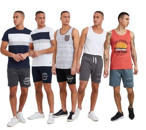 Pantaloncini da uomo Classic BLEND BHTorben con coulisse 20713141 in grigio scuro, blu scuro, nero, grigio o blu