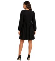 feminines Damen Kleid mit femininer Silhouette Ausgeh-Kleid Langarm-Kleid 943846 Schwarz
