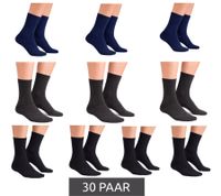 Calcetines transpirables de bambú CAPPUCCINO ITALIA para hombre y mujer (30 pares), ideales para el día a día o para uso casual (11685) en negro, azul oscuro y gris