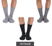 18 pares de calcetines Primair. Calcetines de ocio sostenibles, de algodón, largos, de punto (modelo 53200) Negro/Blanco/Gris claro/Gris oscuro