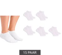 15 pares de calcetines cortos de bambú para hombre y mujer de CAPPUCCINO ITALIA (PC 101B, blancos)