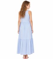 nachhaltiges Kinder Maxi-Jersey-Kleid aus reiner Bio-Baumwolle Ausgeh-Kleid ärmellos 935526 Blau