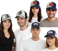 Gorra unisex estilo camionero de Eminem con logo bordado - Gorra de béisbol elegante - Merchandising para fans - Azul marino/Blanco, Camuflaje negro o Azul/Rojo/Blanco