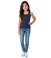 Confezione da 3 canotte da bambina in cotone 954821 Blu navy/Azzurro/Bianco
