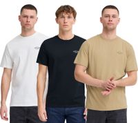 klassisches BLEND BHJamey Herren T-Shirt mit Rundhals Shirt 20717774 Schwarz, Beige oder Weiß