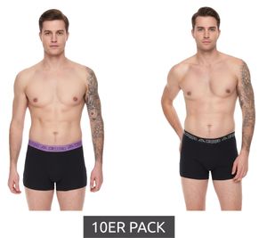10er Sparpack Kappa Herren Boxershorts mit Marken Schriftzug und Logo Unterhose 351K1JW ADM Schwarz/Violett