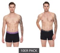 10er Sparpack Kappa Herren Boxershorts mit Marken Schriftzug und Logo Unterhose 351K1JW ADM Schwarz/Violett