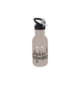 Harry Potter Trinkflasche „Back to Hogwarts“ 500 ml Edelstahl Trinkflasche im magischen Design Grau