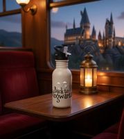 Harry Potter Trinkflasche „Back to Hogwarts“ 500 ml Edelstahl Trinkflasche im magischen Design Grau