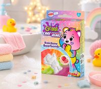 GLIBBI Bears Rainbow Badebombe Magischer Badezusatz für Kinder ab 3 Jahren Sprudelnde Badekugel mit Regenbogen-Effekt & Erdbeer-Aroma