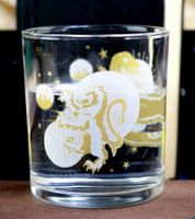 2er Set Harry Potter Glas mit mystische Wappentiere Trinkglas Fan-Artikel 400ml Weiß/Gold