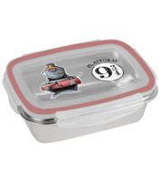 Harry Potter Hogwarts Express Brotdose mit 4-seitigem Clipverschluss Brot-Aufbewahrungsbox 850ml Grau/Rosa