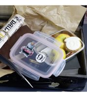 Harry Potter Hogwarts Express Brotdose mit 4-seitigem Clipverschluss Brot-Aufbewahrungsbox 850ml Grau/Rosa