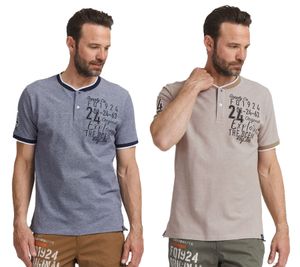 klassisches FQ1924 FQIikay Herren T-Shirt mit Rundhals Shirt 21900187-ME Blau oder Braun