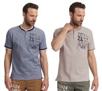 klassisches FQ1924 FQIikay Herren T-Shirt mit Rundhals Shirt 21900187-ME Blau oder Braun