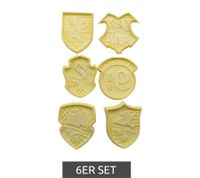 6er Set Harry Potter Keksausstecher mit 6 verschiedenen Motiven Fondant-Ausstechern Fan-Artikel Beige