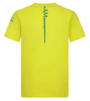 Aston Martin Formula 1 Car Graphic F1 Kids Short Sleeve T-Shirt Sustainable Sports Shirt Made from Organic Cotton 701228852 001 Yellow