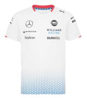 T-shirt enfant manches courtes PUMA x Williams F1 Racing Team Formule 1 2024 avec logos des sponsors 701227475 002 Blanc