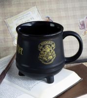 Tazza 3D a forma di calderone di Harry Potter con stemma di Hogwarts, 560 ml, nero/oro