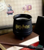Tazza 3D a forma di calderone di Harry Potter con stemma di Hogwarts, 560 ml, nero/oro