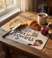 Harry Potter "Back to Hogwarts" Breakfast Board in a Magical Design, 24 x 15 cm, Melamine Board, Gray