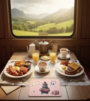 Harry Potter "Hogwarts Express" Breakfast Board in a Magical Design, 24 cm x 15 cm, Melamine Board, Pink