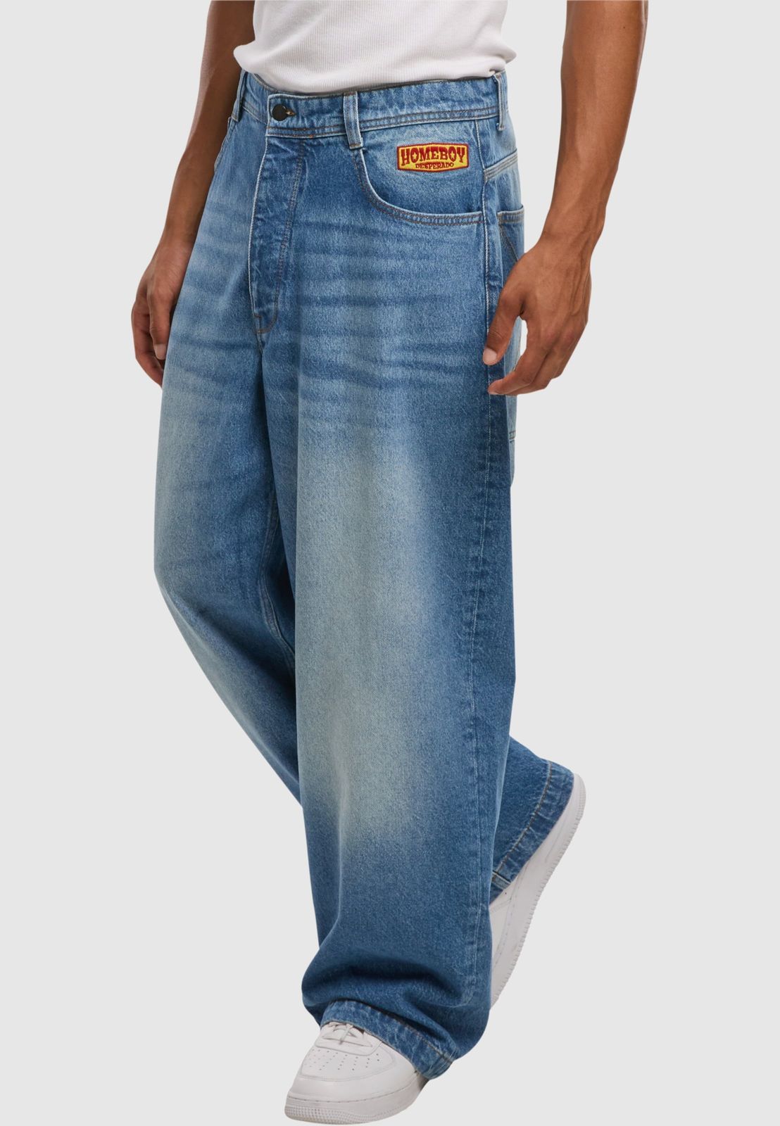 HOMEBOY Unisex Jeans Shorts Stretch Baumwolle Blau