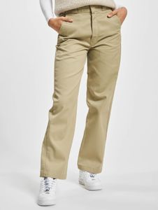 Jean Dickies confortable pour femme avec fermeture éclair, beige