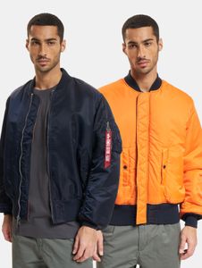 stylische Alpha Industries Herren Jacke Blau/Orange