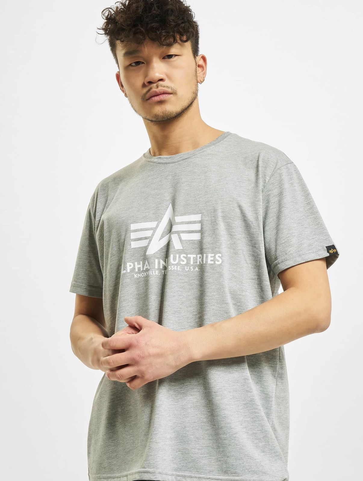 Alpha Industries Herren T-Shirt aus Baumwolle Grau