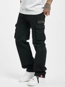 Jean pour homme Modern Alpha Industries, en coton noir, avec cordon de serrage et fermeture éclair.