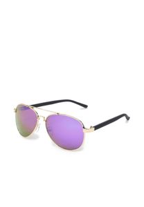stylische MSTRDS Unisex Sonnenbrille polarisiert Mirror-Look Gold/Violett