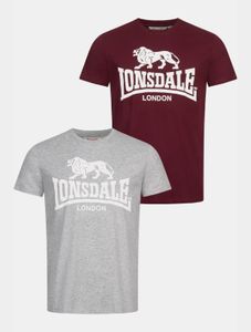 modernes Lonsdale London Herren T-Shirt mit Baumwolle Grau/Rot