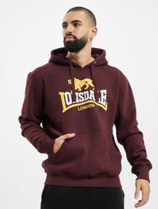 lässiger Lonsdale London Herren Hoodie Rippstrick Kapuze mit Baumwolle Bordeaux-Rot