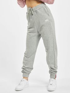 Pantalones casuales de mujer Alpha Industries de algodón, color gris.