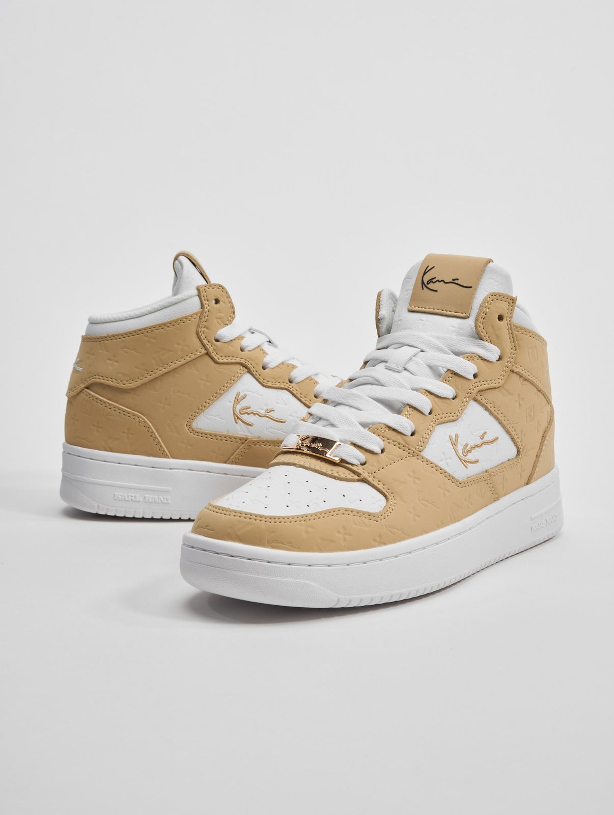 Karl Kani Damen Sneaker Beige High-Top Allover-Print