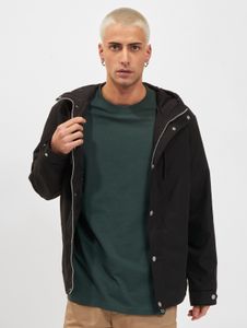 moderne Jack & Jones Herren Jacke Reißverschluss Taschen Schwarz
