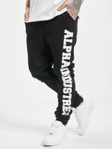Comfortable Alpha Industries men's jeans with drawstring pockets, cotton, black