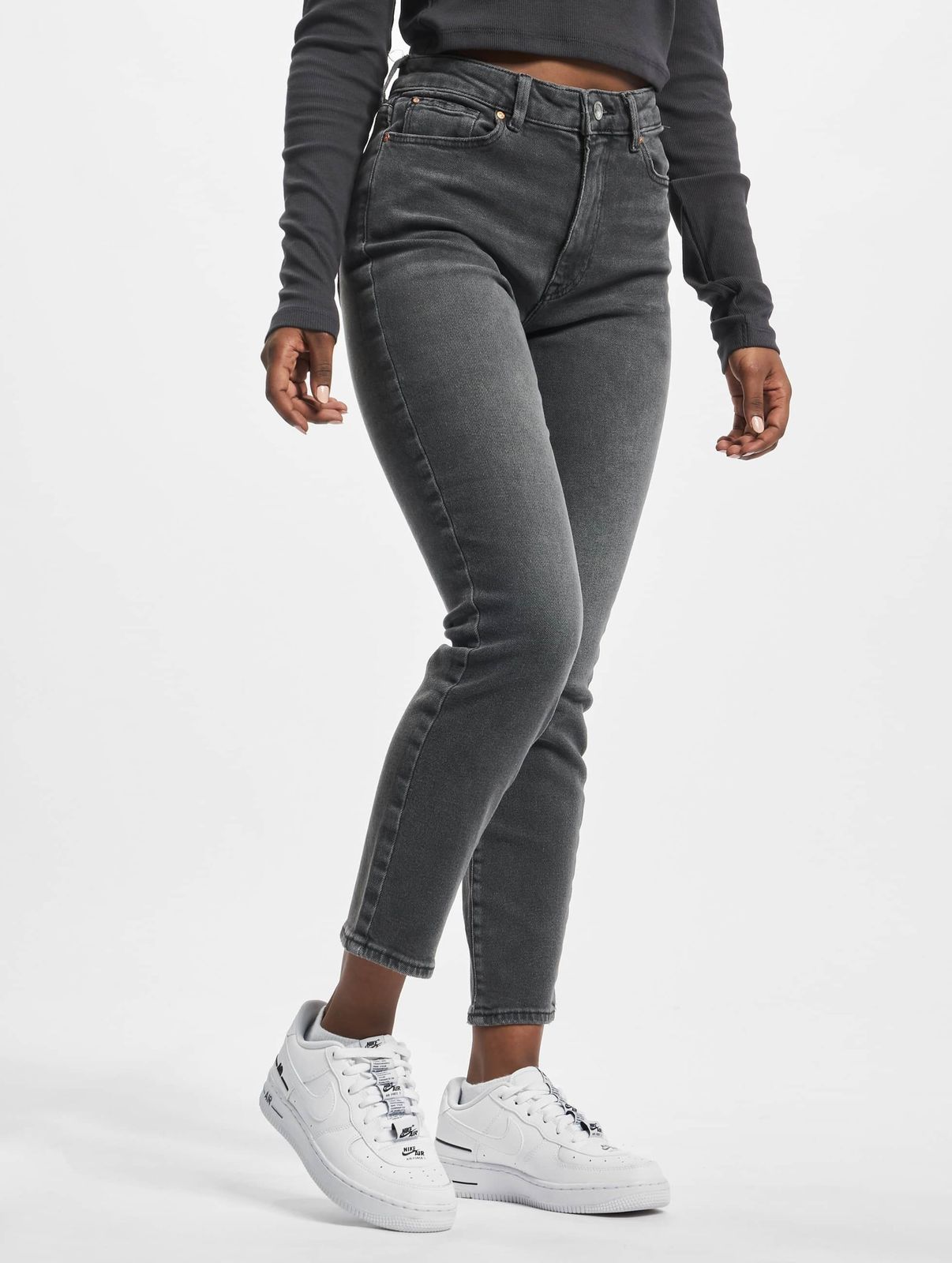 ONLY Damen Jeans Slim Fit Stretch Grau