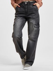 bequeme Only Damen Jeans Straight Fit mit Baumwolle Schwarz