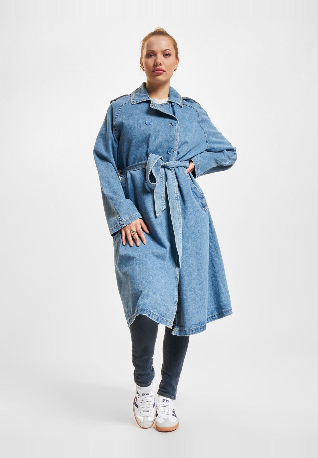 ONLY Damen Jacke Baumwolle Blau