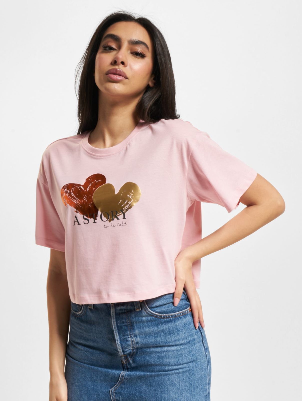 ONLY Damen T-Shirt aus Baumwolle in Rosa