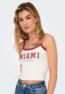 Maglietta elasticizzata da donna Comfort Only in cotone, bianca